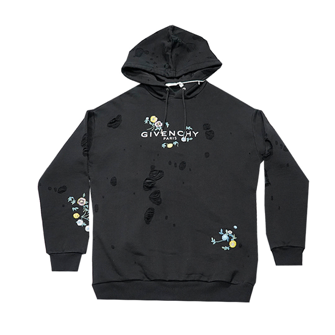 Paris Broken Hoodie Black