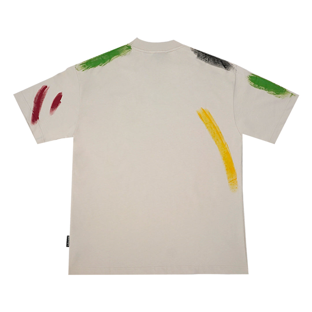 Brush Strokes Tee Beige Multicolor