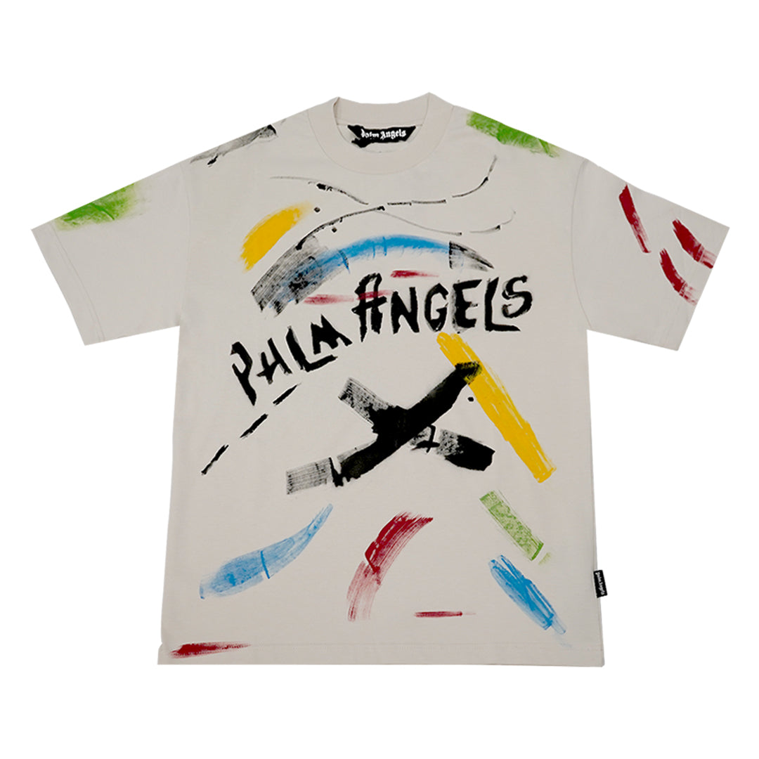 Brush Strokes Tee Beige Multicolor