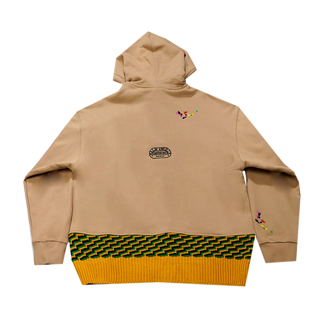 PA Missoni Knitted Hoodie Beige Black