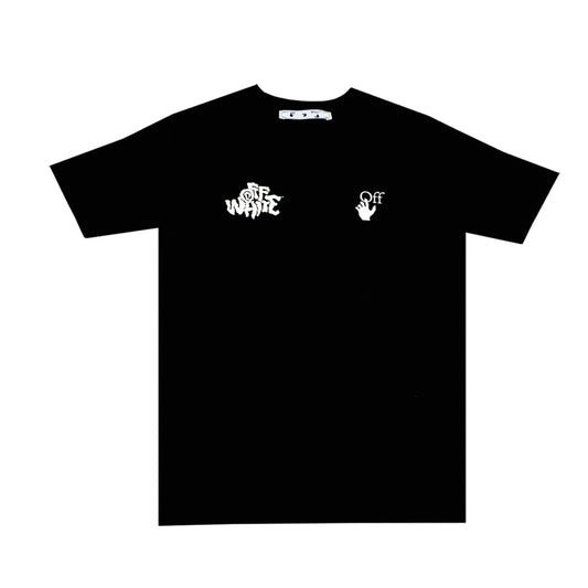 Red Tongue Out S/S Slim Tee Black White