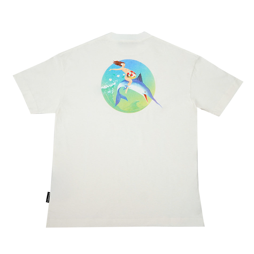 Fishing Club Embroidered Tee White Illusion