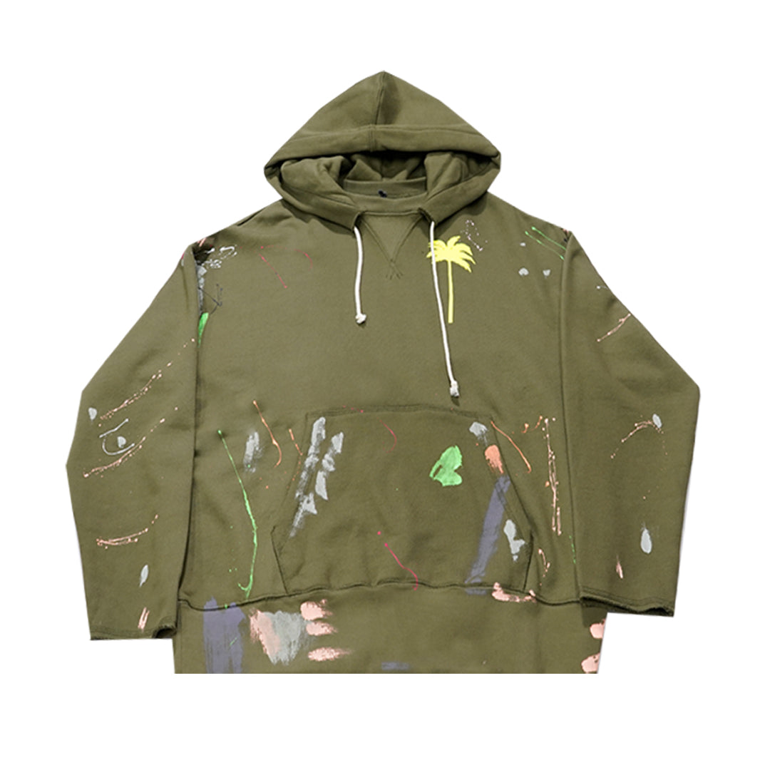 PXP Painted Raw Cut Hoodie Military Yellow