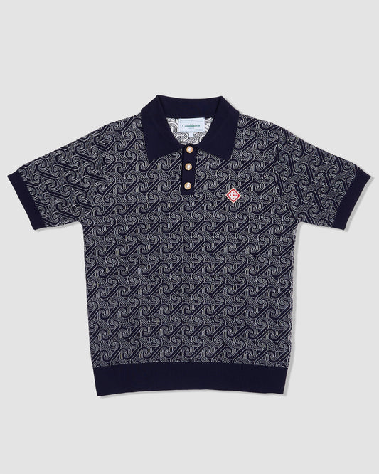 CASA BLANCA JACQUARD MONOGRAM POLO