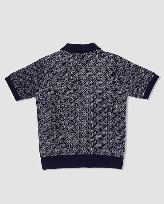 CASA BLANCA JACQUARD MONOGRAM POLO