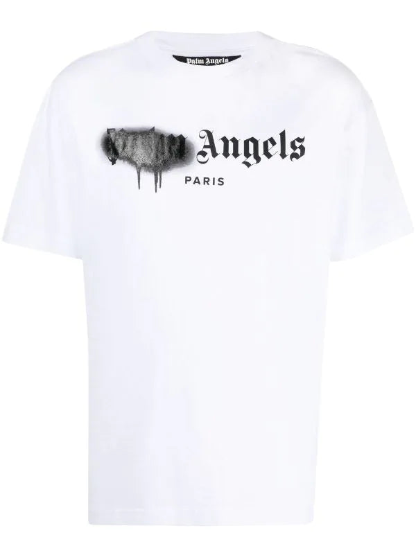 Palm Angels Paris Sprayed T-Shirt In White